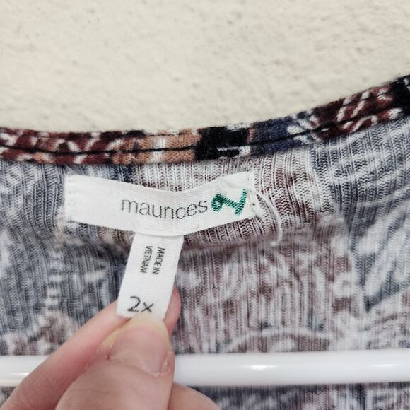 Maurices Floral Crochet Trim Open Front Classic Kimono Top Multicolor Size 2X - Picture 8 of 8